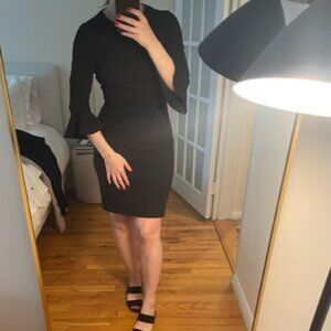 Donna Morgan Flounce Dress - Black - 70s Style